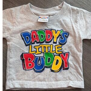 Vintage 90s Y2K Happy Kids "Daddy's Little Buddy" Graphic tee. 12M